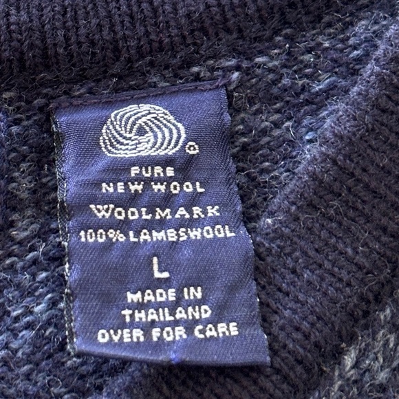 Structure Sweater Vest Mens Large Blue Lambswool Golf V-Neck Kurt Cobian 90s Y2K - Picture 11 of 12
